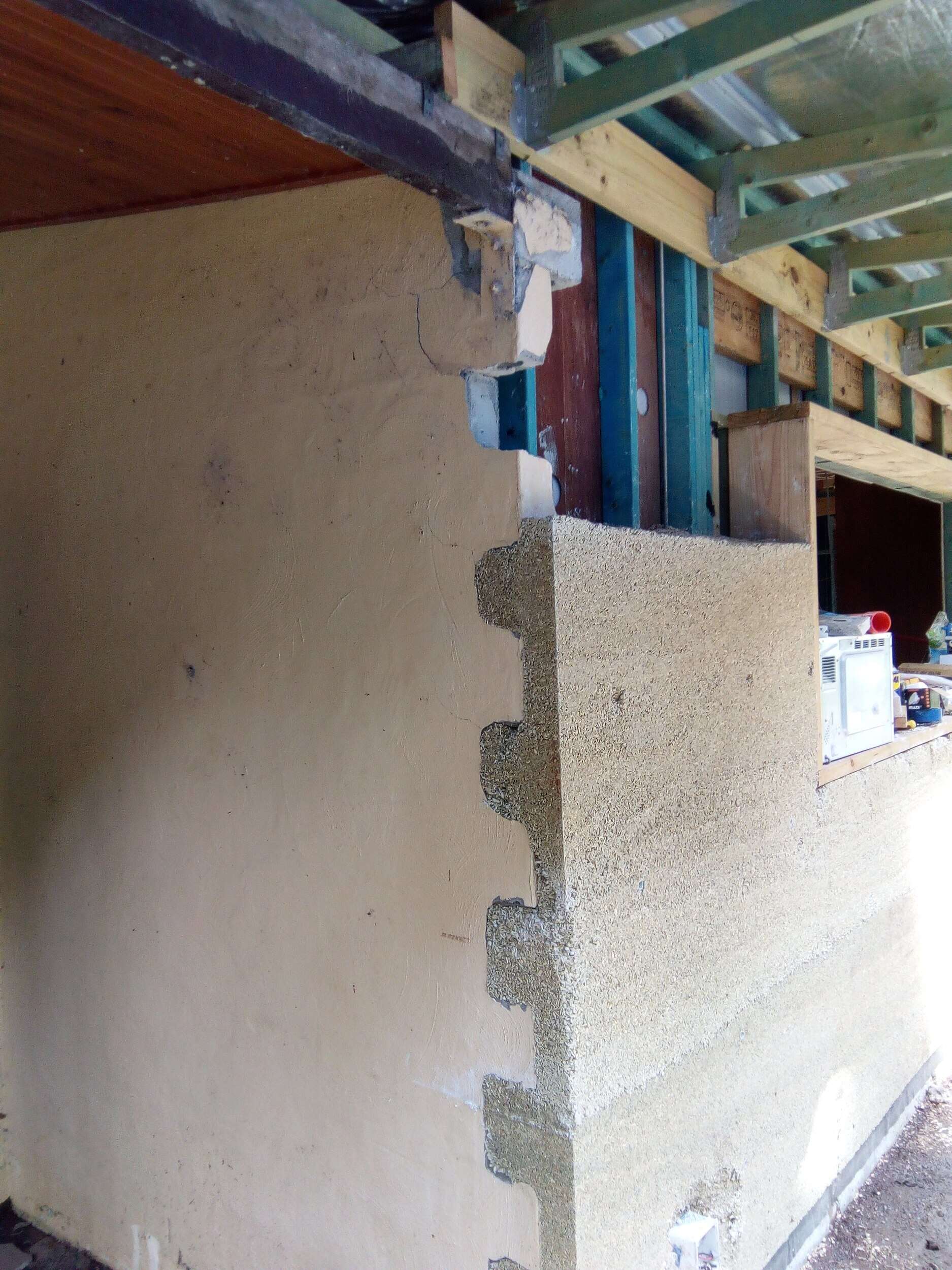 Hempcrete interlocking existing block wall Resolute Construction Solutions SativaCrete